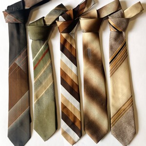 Corbatas vintage - Lote 28 en tonos marrones finos
