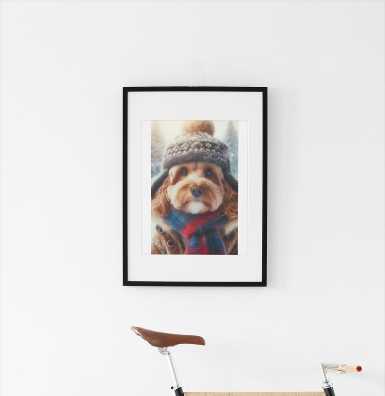 Cavapoo Cutie Cosy Winter Bliss PRINT ONLY - Etsy