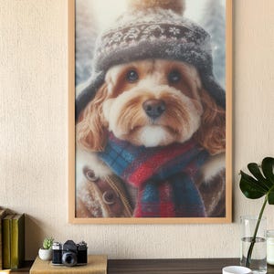 Cavapoo Cutie - Cosy Winter Bliss * PRINT ONLY * - Etsy