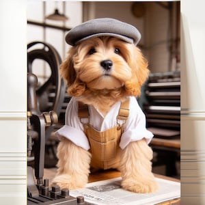 Cavapoo Vintage Charm - Prints and Paws                               PRINT ONLY