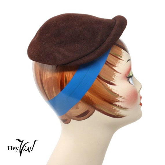 Vintage 40s Brown Merrimac Peachbloom Velour Hat … - image 5