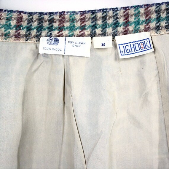 Vintage Plaid Wool Fully Lined Pencil Skirt - JG … - image 4