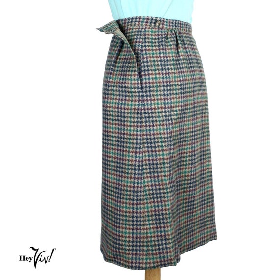 Vintage Plaid Wool Fully Lined Pencil Skirt - JG … - image 2