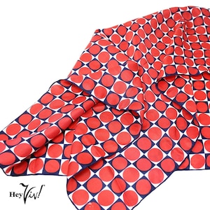 Vintage Red Polka Dot Print Silk Rayon Scarf Made in Japan 22x22&quot; Square - Hey Viv