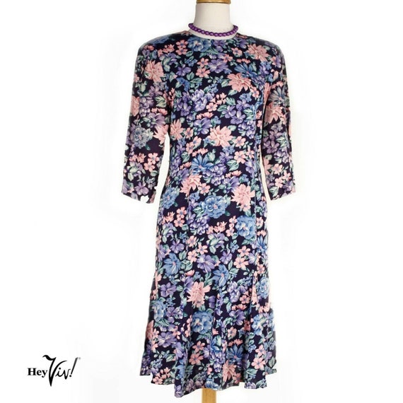Vintage Karin Stevens Petites Floral Dress - Trum… - image 1