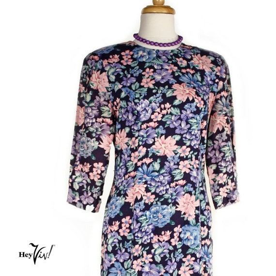 Vintage Karin Stevens Petites Floral Dress - Trum… - image 2