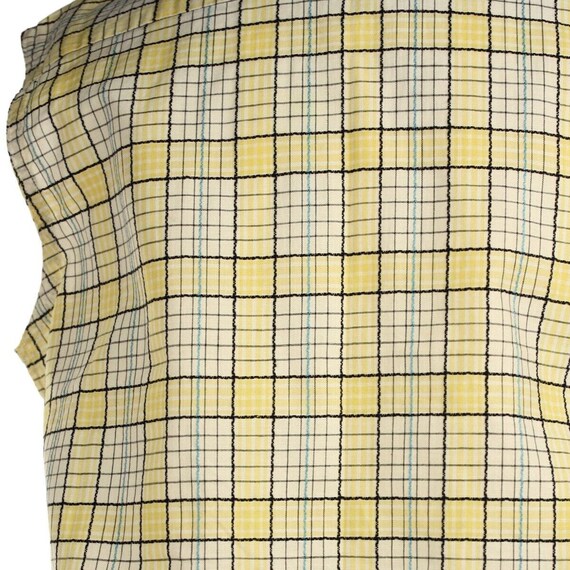 Vintage 50s Lady Sutton Yellow Plaid Cotton Sleev… - image 6