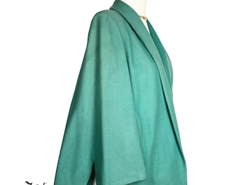 Vintage 1940s Cape Jacket Swing Style w Padded Shoulders Open Front - Hey Viv