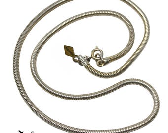 Vintage 70s Sarah Coventry Silver Tone Snake Chain Necklace 18" Signed - Hey Viv