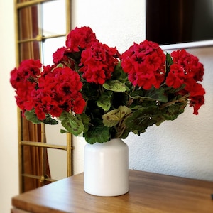 Faux Geranien Blumen 18 "hoch (45 cm) Künstliche Blumen Bauernhaus Rustikale Dekor Blumen für Wohnkultur UV geschützt Outdoor Indoor