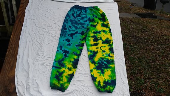 tie dye green sweatpants