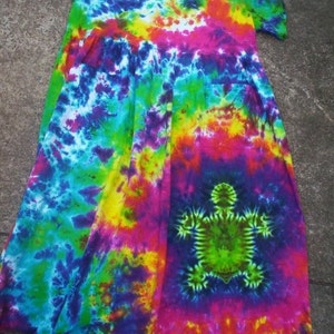 Rainbow Turtle Sky - Tie Dye Garden Dress with Pockets