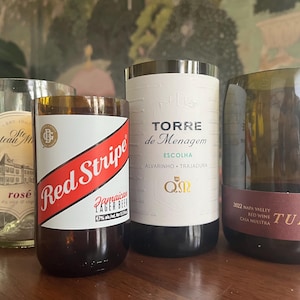 Cut Wine Bottles with Labels
