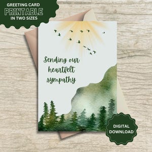 Carte de sympathie imprimable | Arbres et oiseaux de sympathie de Zazzle.be Liste d'envies Vous avez des idées ? Je pense à vous | Carte de téléchargement numérique | Carte pliable 4 x 6 po et 5 po x 7 po.