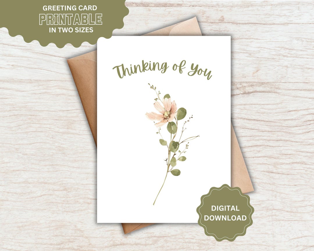 Printable Thinking of You Card | Wildflower Card | Sympathy Card ...