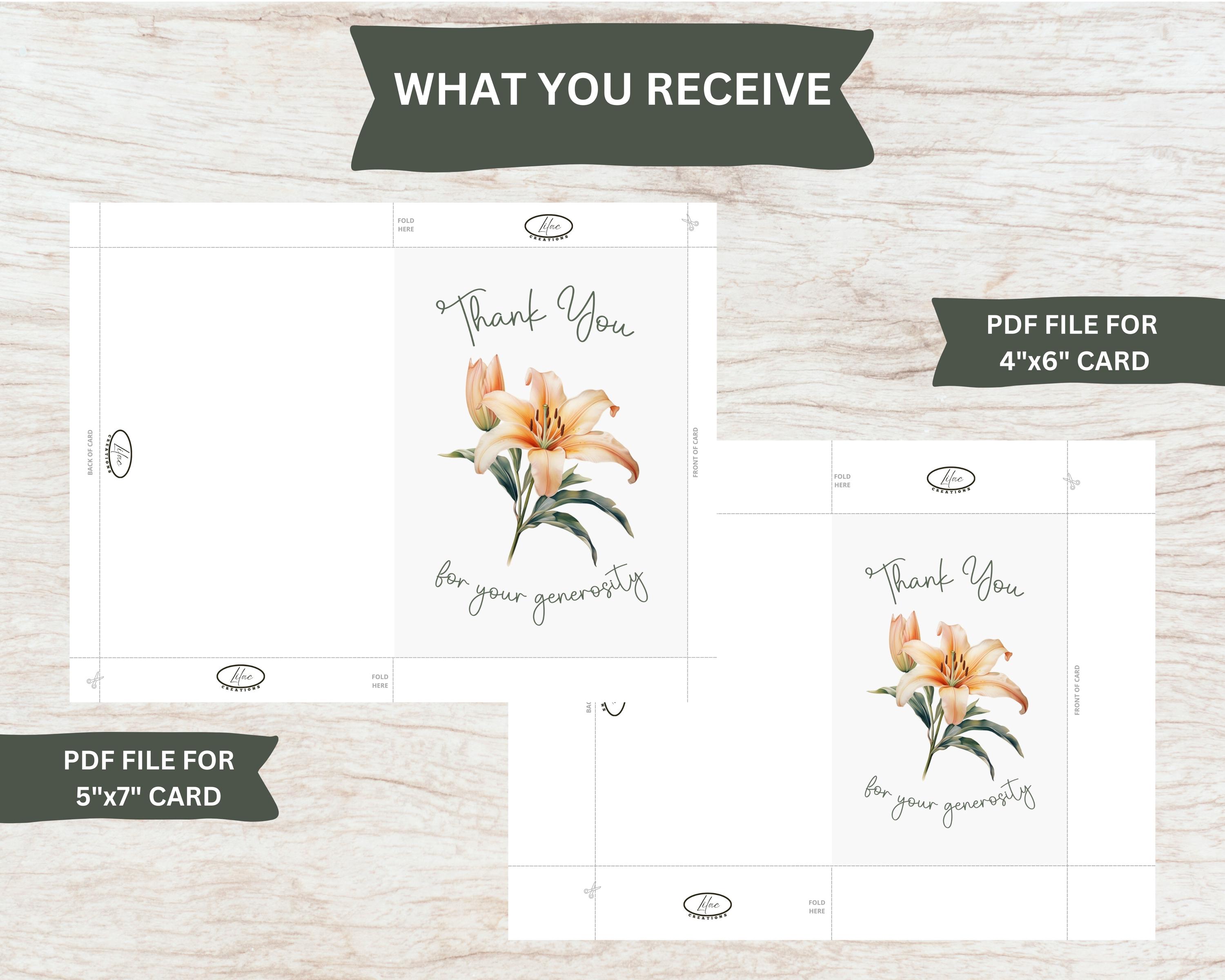 Printable Flower Thank You Card | Printable Thank You Card | Digital ...