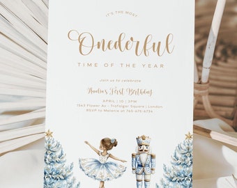 Nutcracker First Birthday Invitation, Editable Template (Digital Download)