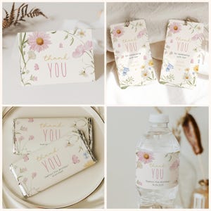 Wild ONE Birthday Bundle Template, Editable Wildflower 1st Birthday Girl Package, Floral Bloom Birthday Party, Instant Download on Etsy - Image 3