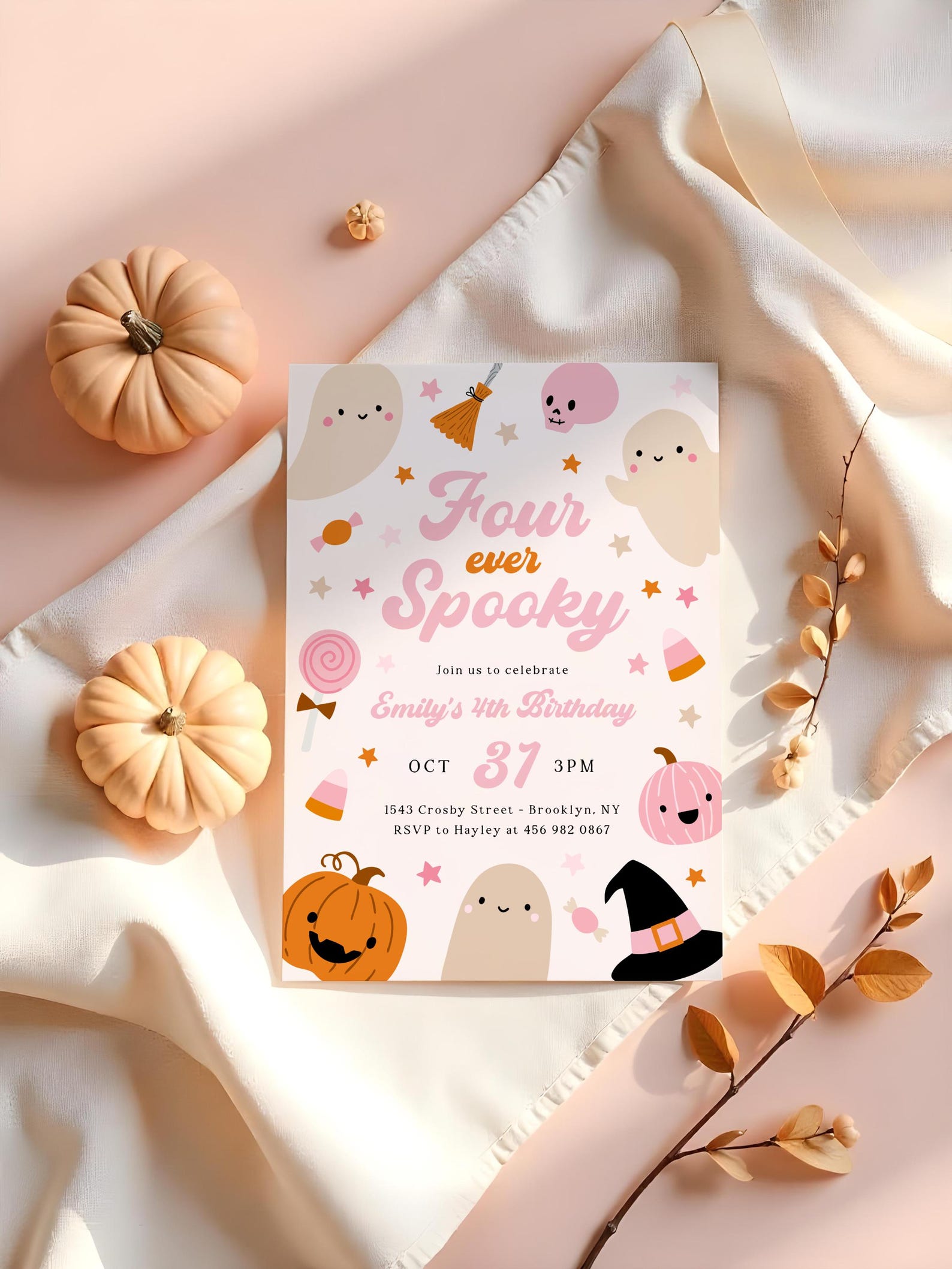 Halloween Four Ever Spooky Round Birthday Backdrop