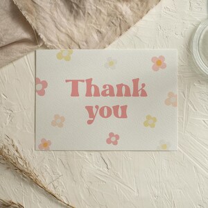 Editable Daisy Flower Birthday Thank You Card Template, Wildflower ...