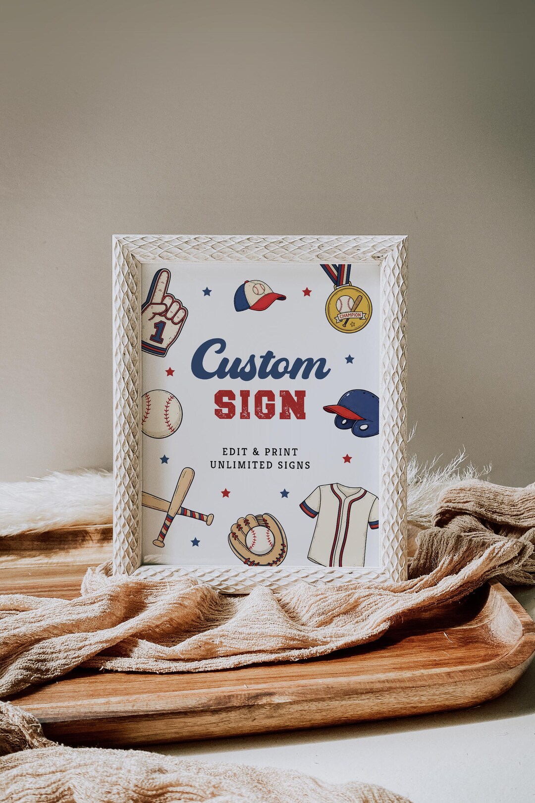 Baseball Design. Sign Template Baseball Birthday Custom Sign Printable Template (digital Download) R ...
