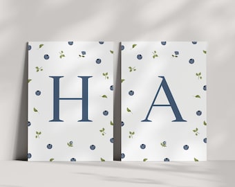 Berry Happy Birthday Banner Template, Blueberry Bunting (Digital Download)