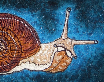 Parche termoadhesivo de caracol de jardín bordado