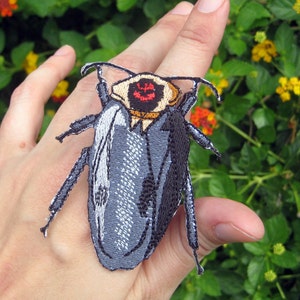 Rare Death&#39;s Head Cockroach Roach Blaberus craniifer Steam Punk  Iron on Patch