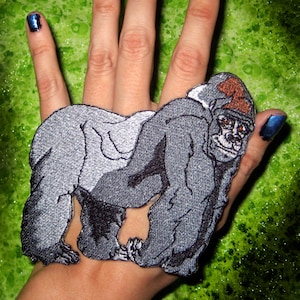 Awesome Silver Back Gorilla Iron on patch