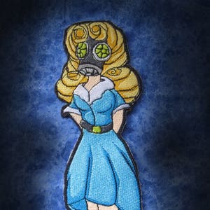 Medium Plague Survivor Girl Steam Punk Iron ON Patch plague survivor