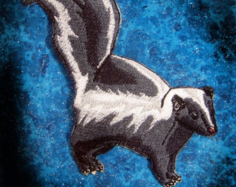 Striped Skunk Mephitis mephitis Iron on Patch ready to ship