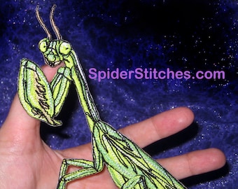 Chinese bidsprinkhaan Tenodera sinensis IJzer op Patch Insect patch