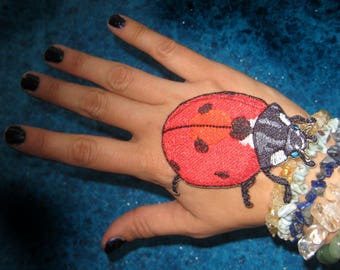 Cute 7 Spot Lady Bug  Beetle insect iron on Patch Coccinella septempunctata seven-spot ladybird