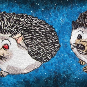 Albino or Normal color African Pygmy Hedgehog Iron On Patch
