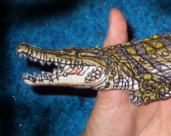 Awesome Nile Crocodile Patch Crocodylus niloticus Iron on patch Applique Gator
