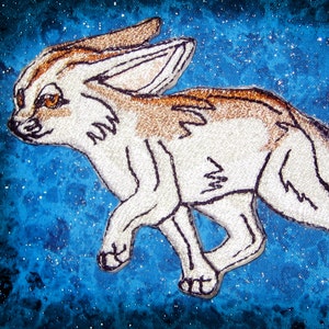 Fennec Fox Vulpes zerda  Iron on Patch Fox applique  animal patch desert fox