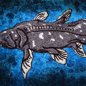 Awesome Coelacanth Fish Latimeria chalumnae Iron on Patch ready to ship