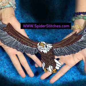 American Bald Eagle Flying  Bird Iron on Patch Large jacket back