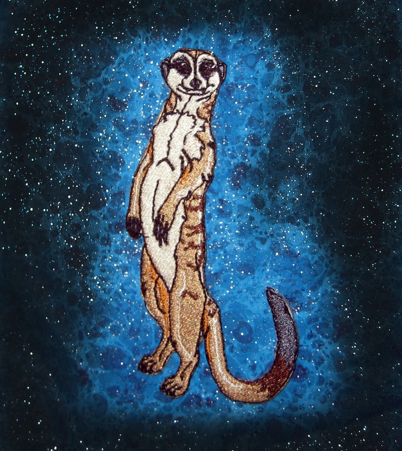 Meerkat animale - Toppe termoadesive Patch Toppa ricamate, misura: 5,9 x 5,1 cm