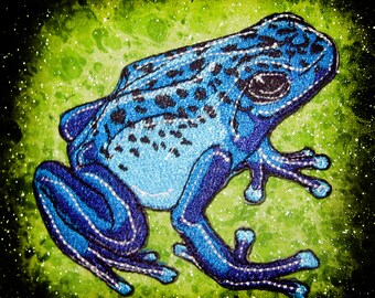 Blue Poison Dart Frog Dendrobates Azureus Iron on Patch