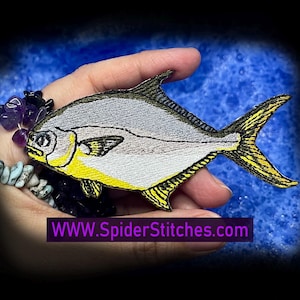 Florida Pompano Fish Iron on patch Trachinotus carolinus fishing