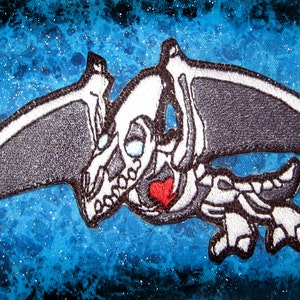 Rocken Pterodactyl Dinosaur Skeleton Iron on Patch