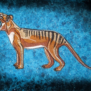 Thylacine Tasmanian Tiger Wolf Side View Iron on Patch
