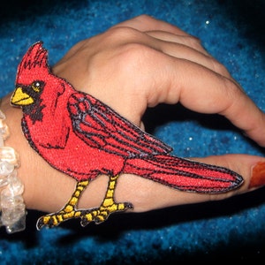 Northern Red Cardinal Bird Iron on Patch