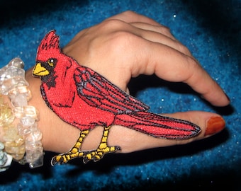 Northern Red Cardinal Bird Iron on Patch