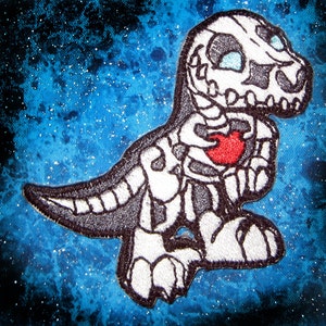 Rocken Velociraptor  Dinosaur  Skeleton Iron on Patch