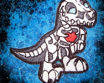 Rocken Velociraptor  Dinosaur  Skeleton Iron on Patch