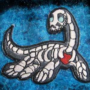 Rocken Plesiosaur  Dinosaur Skeleton Iron on Patch