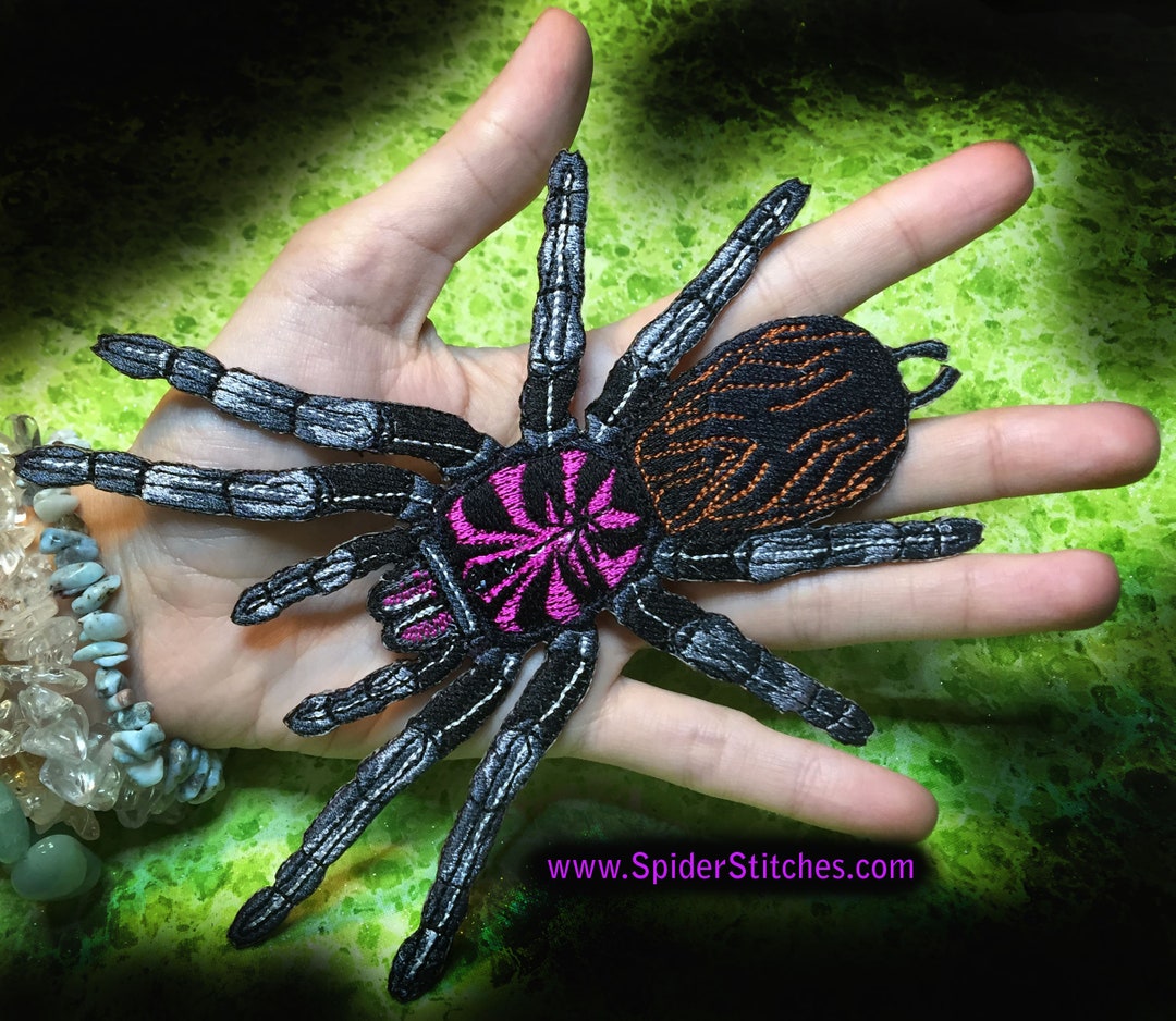 Colombian Lesser Black Tarantula Spider Iron on Patch Xenesthis