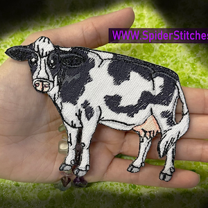 Cute Dutch Holstein Friesian Dairy cow cattle Iron on Patch milking milk milkmaid homesteading patches